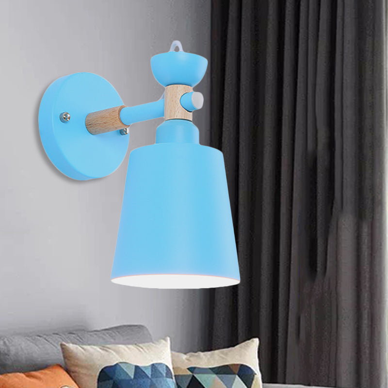 Nordic Style Wall Sconce Light: Rotatable Metal Lamp For Adult Bedroom Blue