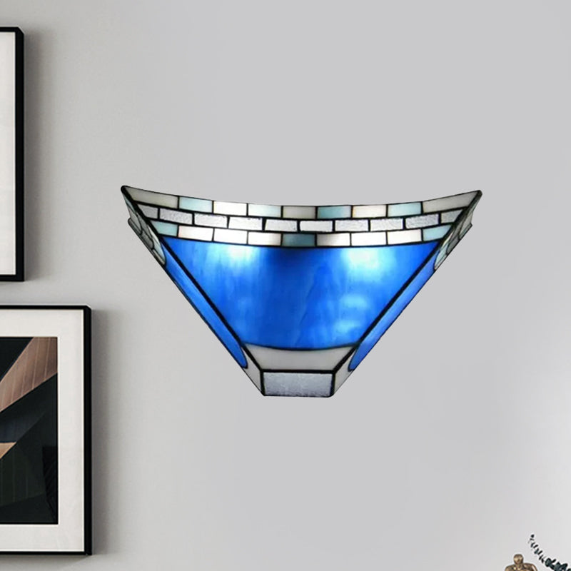 Stained Glass Tiffany Wall Sconce Light: Perfect For Living Room Décor Blue / Triangle