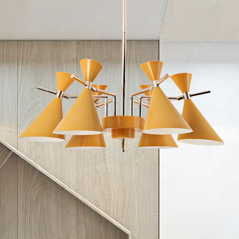 Nordic Style Metal Horn Chandelier With 6 Lights - Perfect For Girls Bedroom