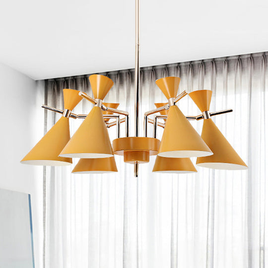 Nordic Style Metal Horn Chandelier With 6 Lights - Perfect For Girls Bedroom