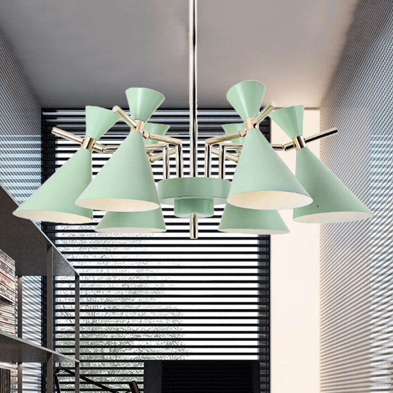 Nordic Style Metal Horn Chandelier With 6 Lights - Perfect For Girls Bedroom