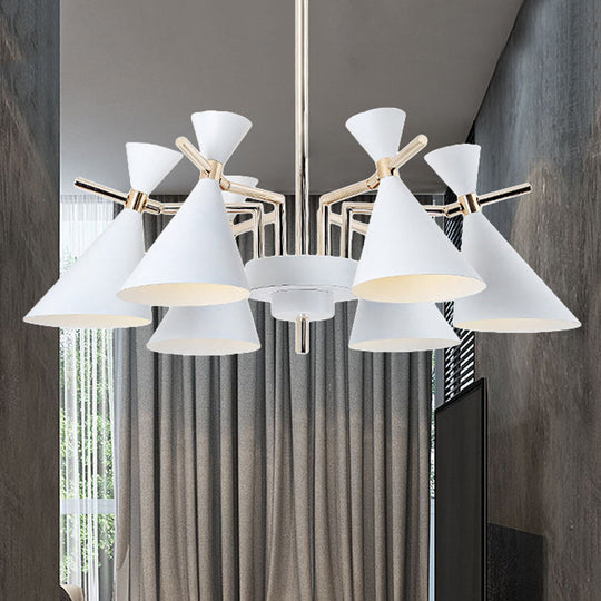 Nordic Style Metal Horn Chandelier With 6 Lights - Perfect For Girls Bedroom