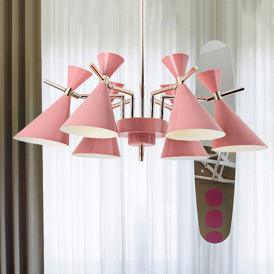 Nordic Style Metal Horn Chandelier With 6 Lights - Perfect For Girls Bedroom