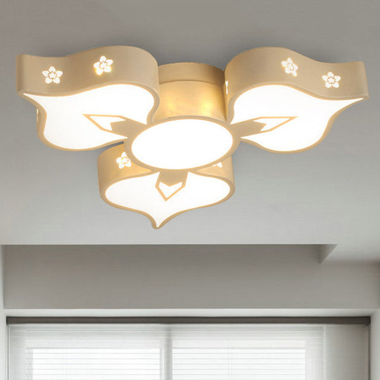 LED Flush Mount Light: White Blossom Ceiling Lamp for Living Room and Kids' Spaces