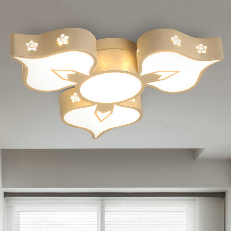 Led Flush Mount Light: White Blossom Ceiling Lamp For Living Room And Kids Spaces 3 /