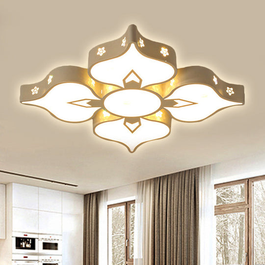 LED Flush Mount Light: White Blossom Ceiling Lamp for Living Room and Kids' Spaces