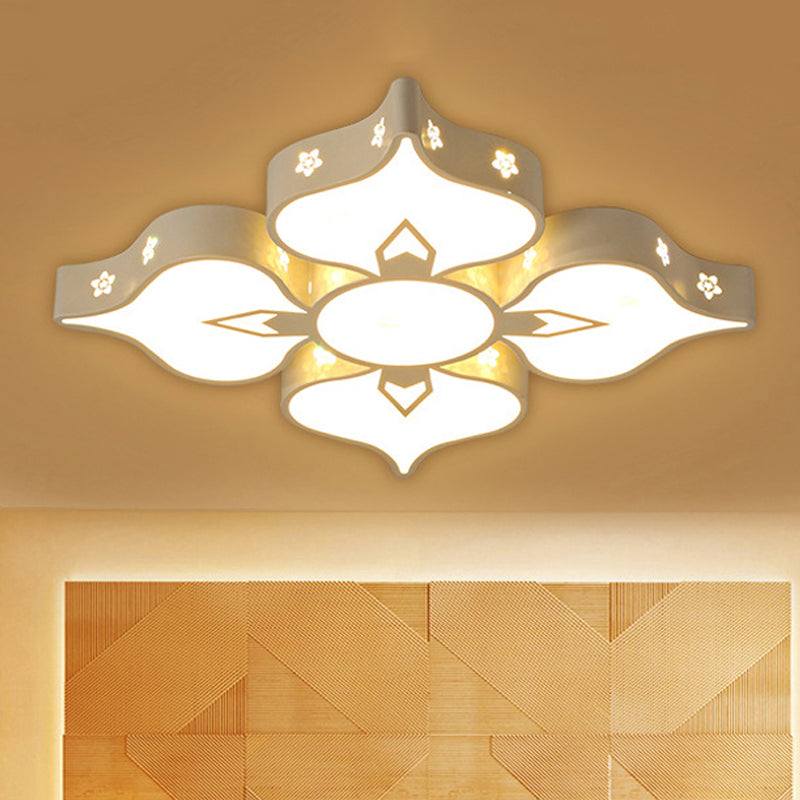 LED Flush Mount Light: White Blossom Ceiling Lamp for Living Room and Kids' Spaces