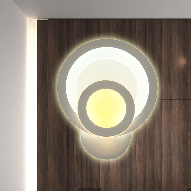 White Led Wall Sconce For Modern Bedroom And Living Room Design