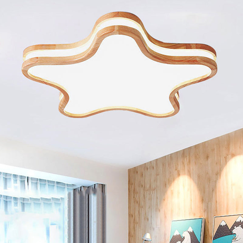 Nordic Style Acrylic White Led Ceiling Lamp For Kids Bedroom - Sky Mount Light / Star