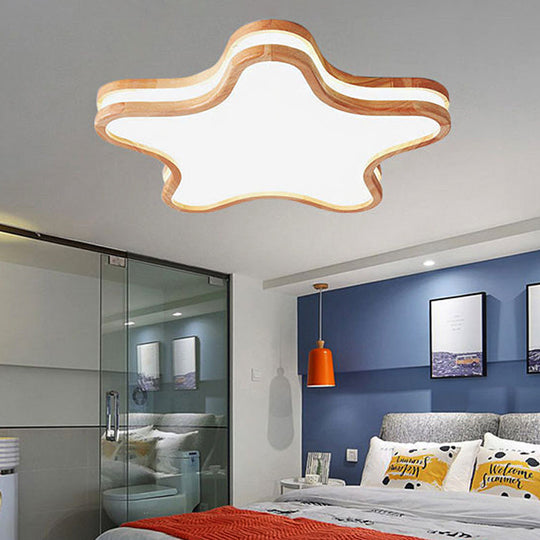 Nordic Style Acrylic White Led Ceiling Lamp For Kids Bedroom - Sky Mount Light