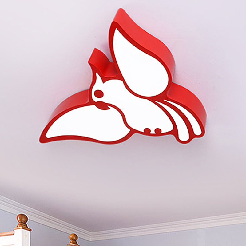 Modern Led Flushmount Ceiling Light: Stylish Flying Bird Design For Kindergarten Red / White 18