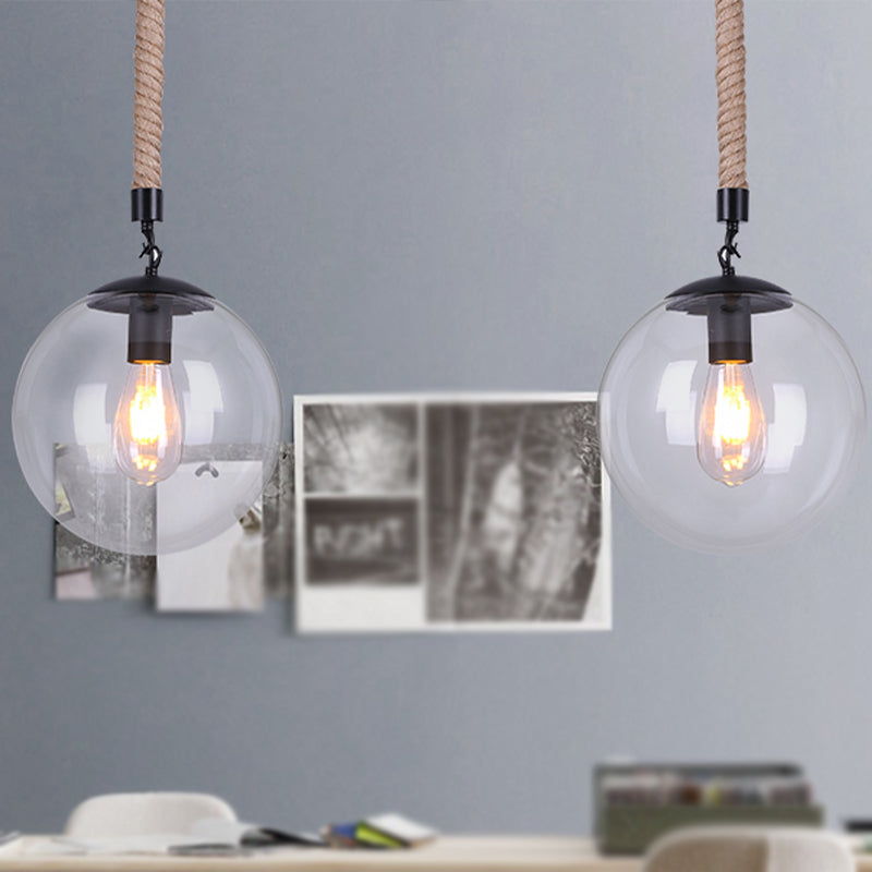 Global Glass Pendant Light - Industrial 1-Light Dining Room Ceiling Fixture Clear