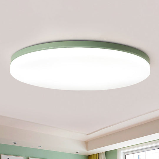 10/15/19 W Macaron Metal Flush Ceiling Lamp In Green Pink White Or Yellow - Indoor Lighting / 10