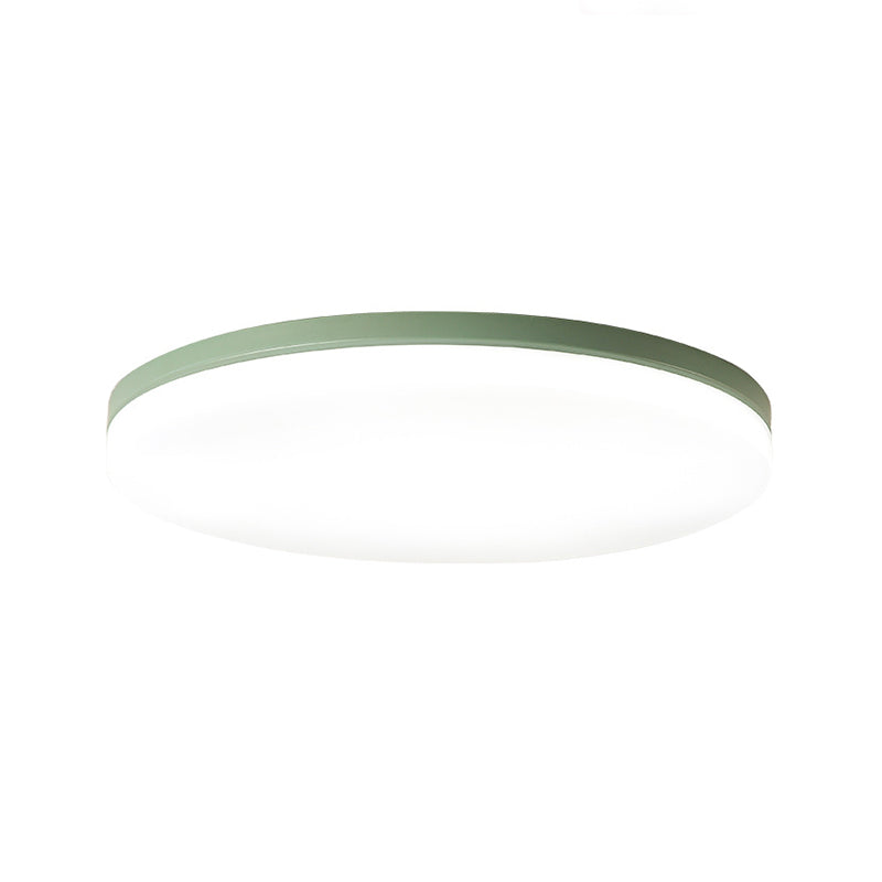 10"/15"/19" W Macaron Metal Flush Ceiling Lamp in Green, Pink, White, or Yellow - Indoor Flush Lighting