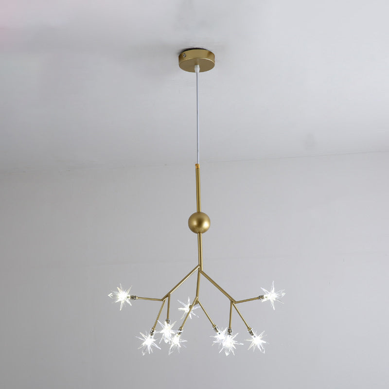 Gold Iron Starry Pendant Light Fixture - Modern 9/27/36-Light Chandelier For Dining Room 9 /