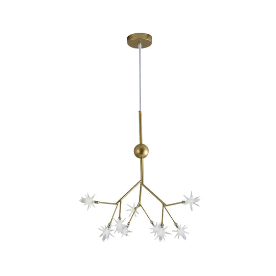 Gold Iron Starry Pendant Light Fixture - Modern 9/27/36-Light Chandelier For Dining Room