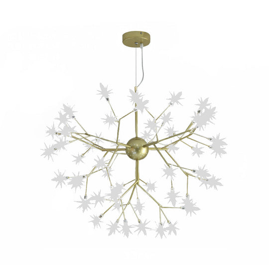 Gold Iron Starry Pendant Light Fixture - Modern 9/27/36-Light Chandelier For Dining Room