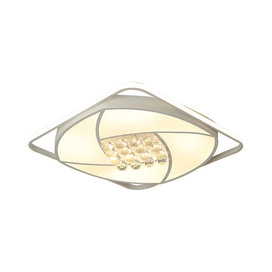 Modern Flushmount Led Light With Acrylic And Crystal Accents - Available In 16.5 20.5 Widths Warm Or