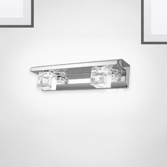 Modern 3-Head Clear Crystal Wall Sconce - Silver Finish Vanity Light Fixture 12.5/18 Width