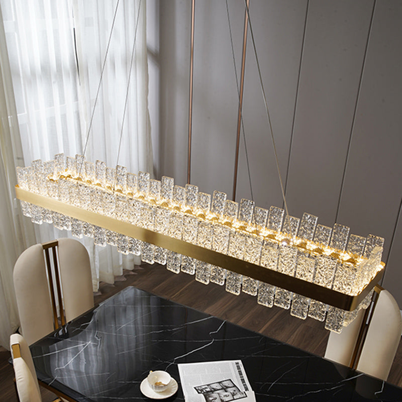 Modern Crystal Loop Pendant Light With Brass Finish And Led