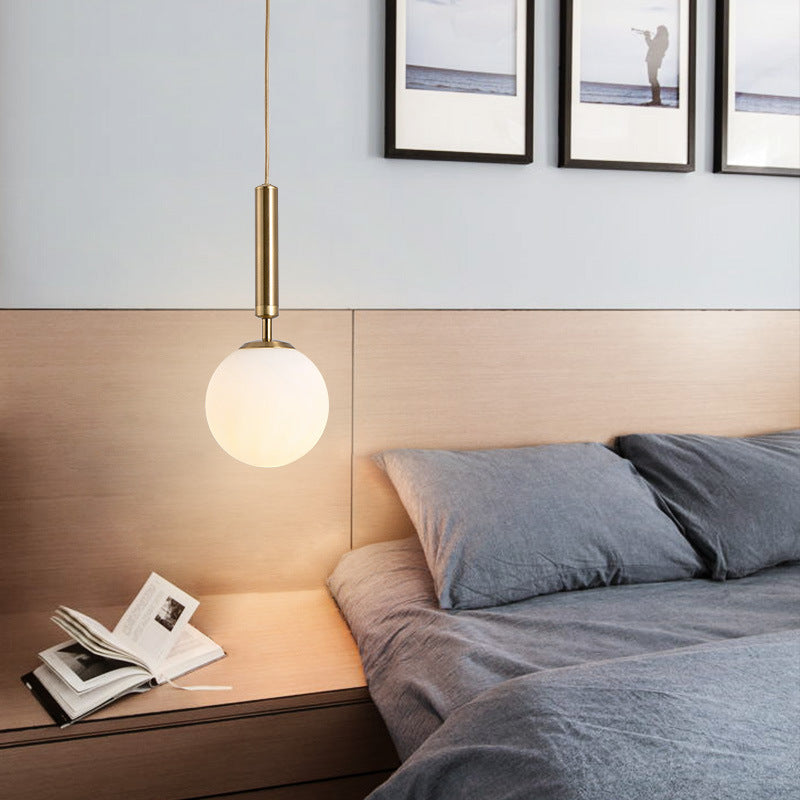 Modern white Hanging Glass Pendant  Lamp for Bedroom