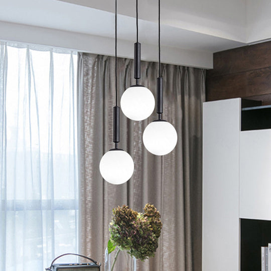 Modern white Hanging Glass Pendant  Lamp for Bedroom