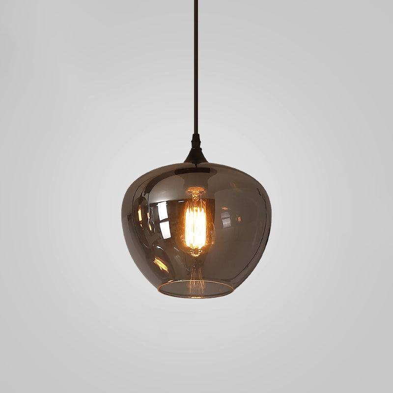 Contemporary Smoked Glass Gray Pendant Light For Dining Room Table 1 / Grey