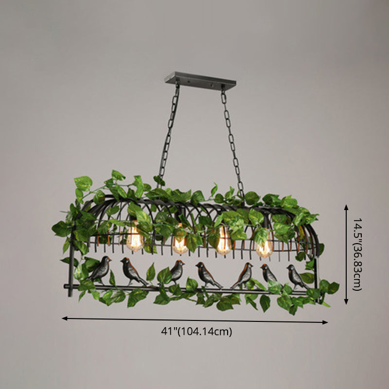 Industrial Metal Island Pendant Light - Black Hanging Lamp