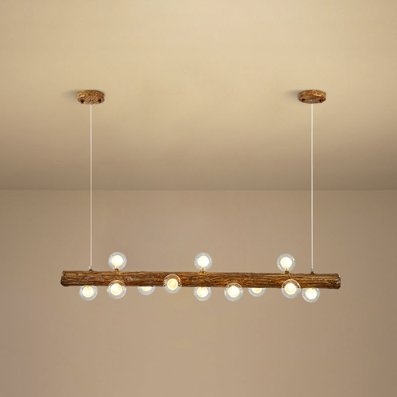 Brown Modern Linear Island Pendant Metal Lamp 12 / Bubble