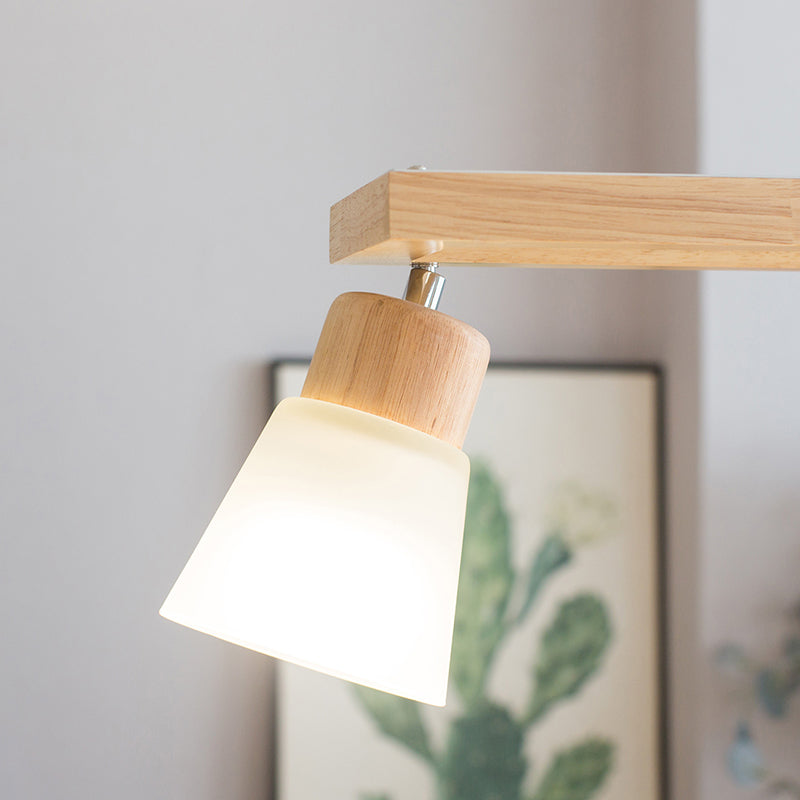 Modern Natural Wood Rectangle Island Pendant Light