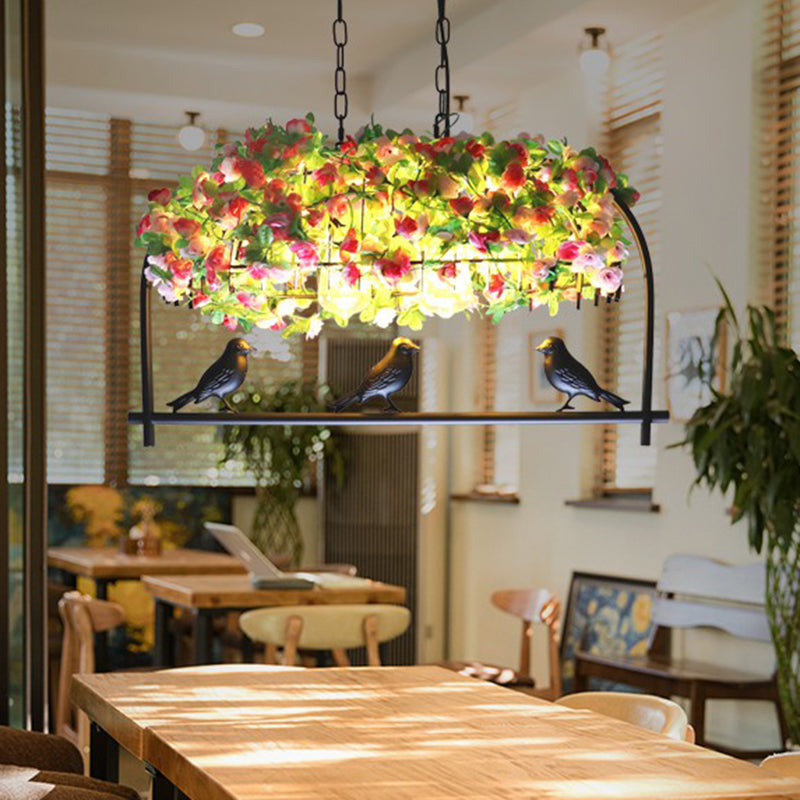 Rustic Black Metal Island Pendant Light For Restaurants