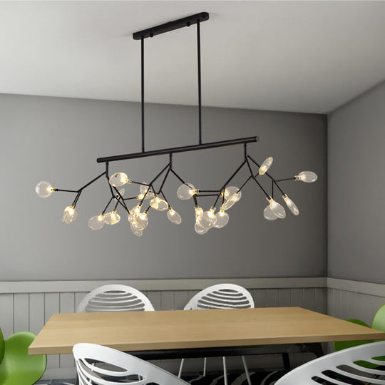 Contemporary Metal Pendant Lighting With Round Canopy For Bedroom - Island Branch Design