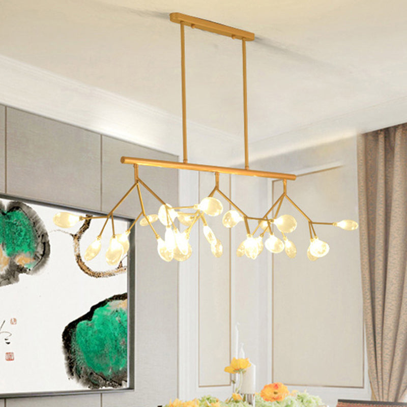 Contemporary Metal Pendant Lighting With Round Canopy For Bedroom - Island Branch Design