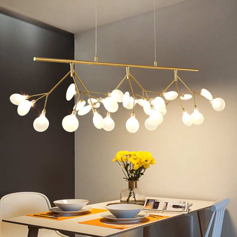 Adjustable Hanging Cord Island Lighting - Contemporary Firefly Metal Pendant With 27 Lights For