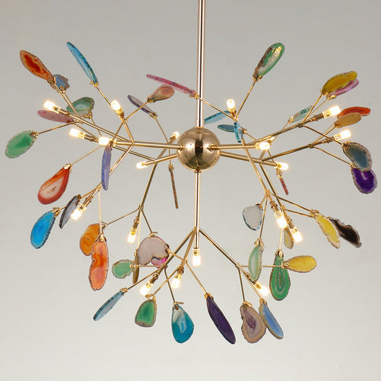 Contemporary Firefly Metal Pendant Light With Round Canopy For Living Room - Island Lighting