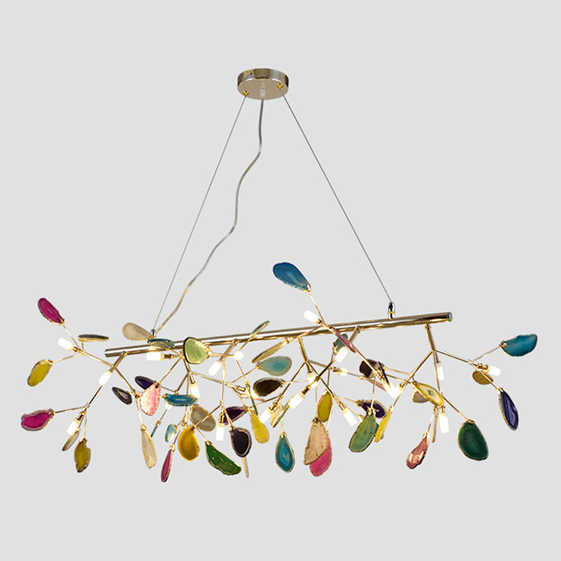 Contemporary Firefly Metal Pendant Light With Round Canopy For Living Room - Island Lighting