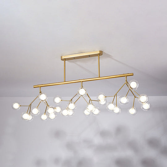 Modern Acrylic Firefly Island Pendant Ceiling Lights For Dining Room 27 Gold / Clear