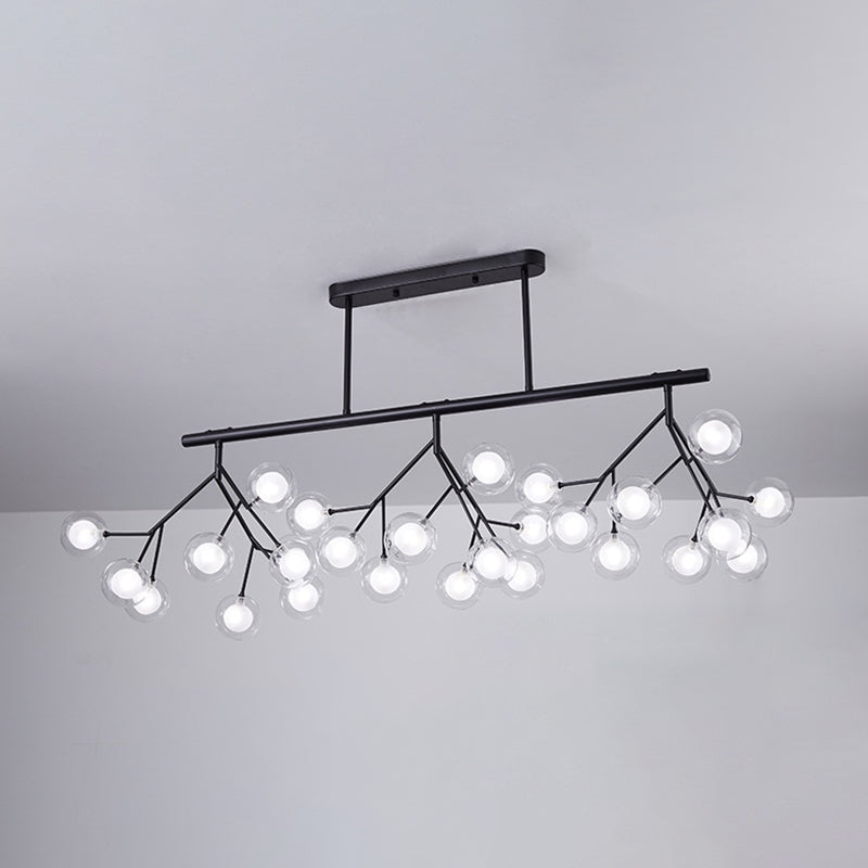 Modern Acrylic Firefly Island Pendant Ceiling Lights For Dining Room 27 Black / Clear