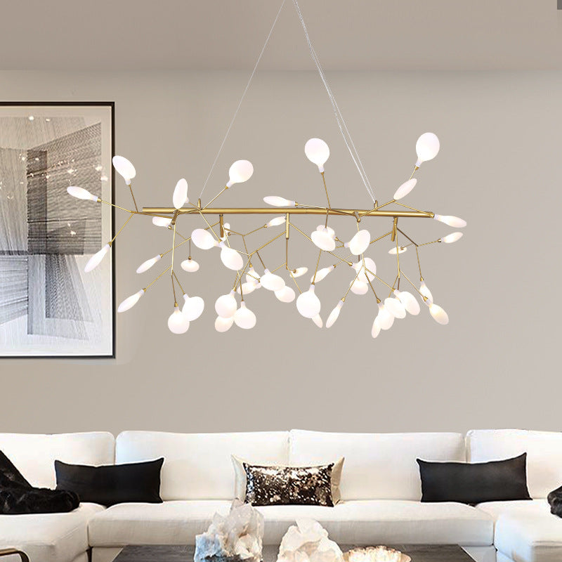 Ultra-Modern Linear Firefly Pendant Lighting: Acrylic Billiard Light For Living Room