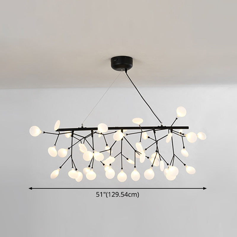 Ultra-Modern Linear Firefly Pendant Lighting: Acrylic Billiard Light For Living Room