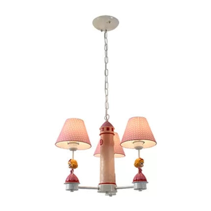 Modern Plaid Shade Chandelier With 3 Lights And Kid-Friendly Hanging Lamp Perfect For Bedrooms