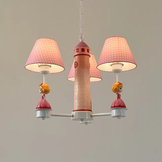 Modern Plaid Shade Chandelier With 3 Lights And Kid-Friendly Hanging Lamp Perfect For Bedrooms