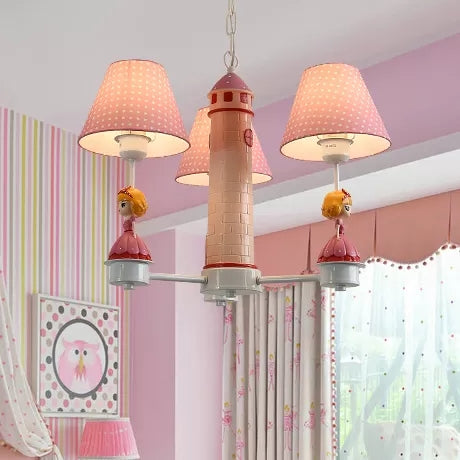 Modern Plaid Shade Chandelier With 3 Lights And Kid-Friendly Hanging Lamp Perfect For Bedrooms