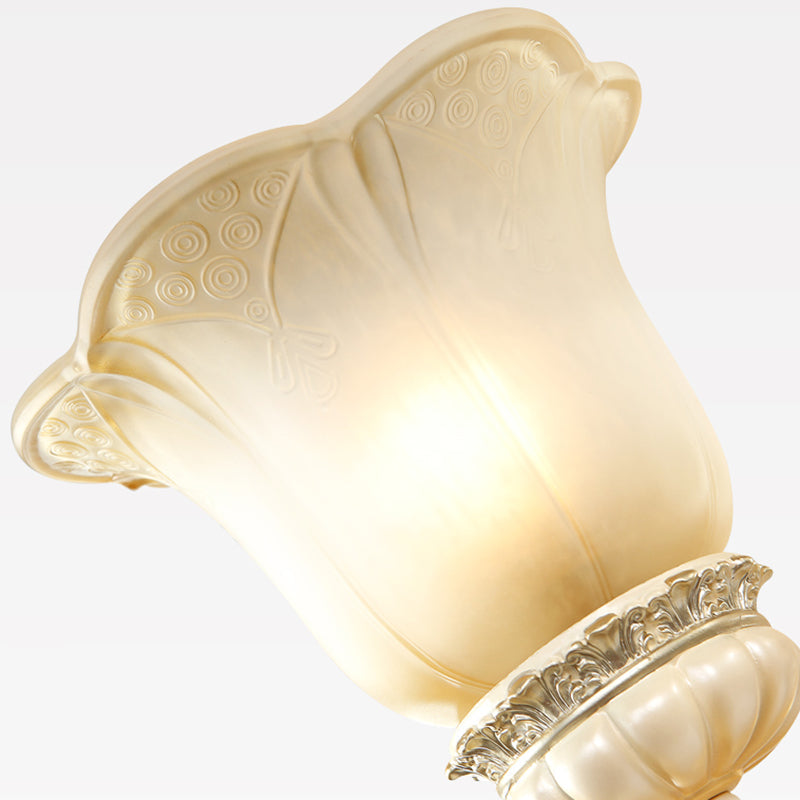 Traditional White Glass Wall Mount Sconce Light With Crystal Drop - 1/2 Lights For Hallways