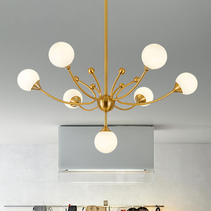 Gold Metallic Plant Chandelier For Modern Living Rooms