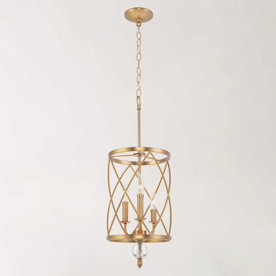 Farmhouse Trellis Cage Ceiling Chandelier with Hanging Chain - Classic Metal Hanging Light