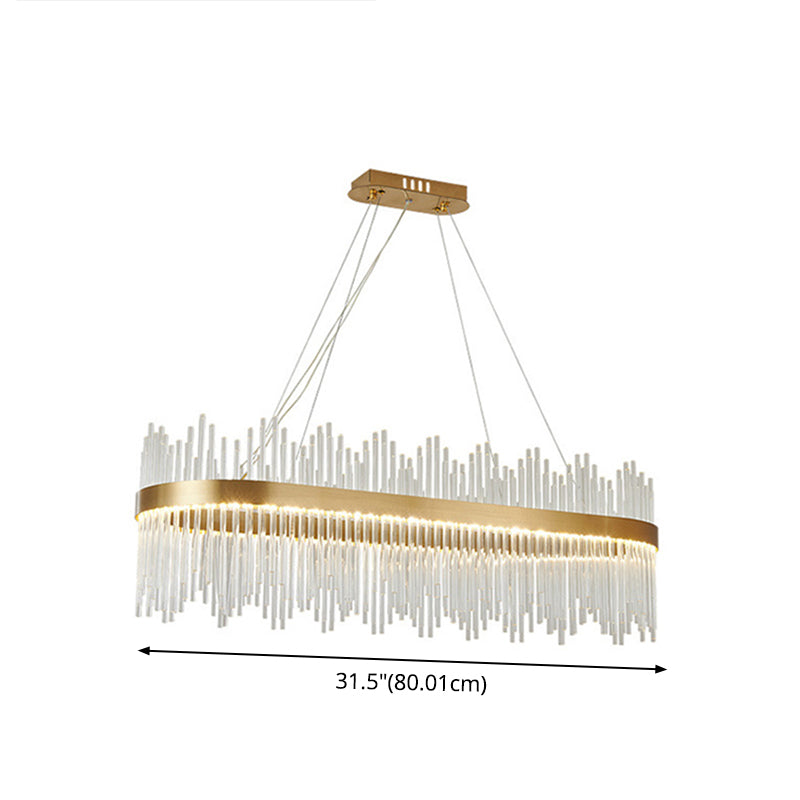 Lustre à tambour en cristal de verre réglable pour salons modernes