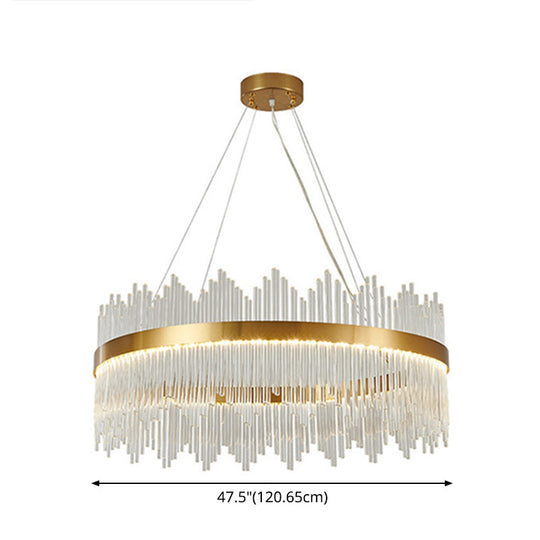 Adjustable Modern Crystal Drum Chandelier Pendant Light For Living Room Ceiling