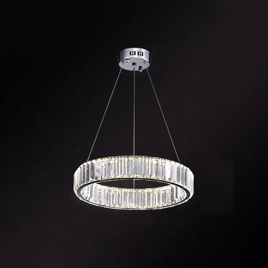 Modern Led Crystal Chandelier For Living Room Suspension Pendant Light Chrome / 16 Warm