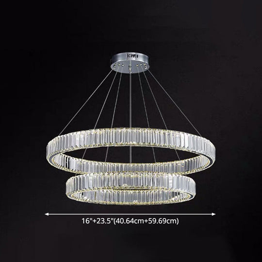 Modern Led Crystal Chandelier For Living Room Suspension Pendant Light